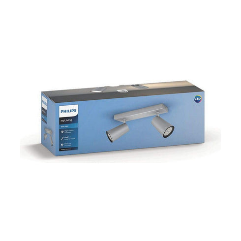 Aplique LED Philips Foco Plateado Aluminio Metal 5,5 W GU10
